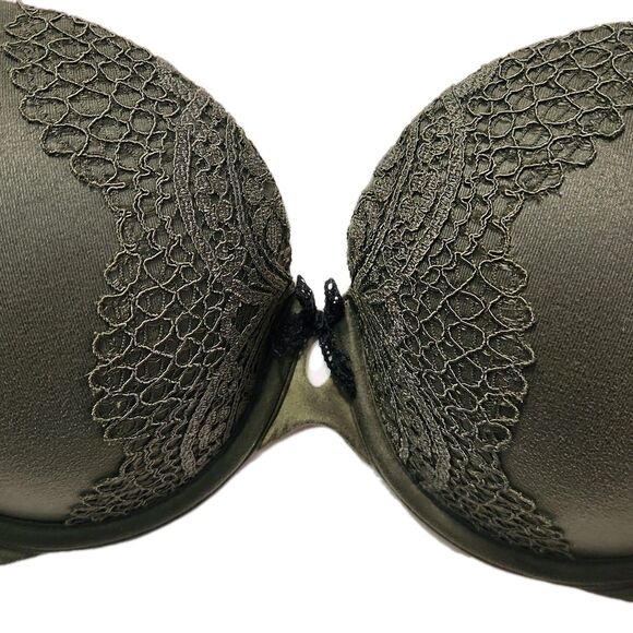 Victoria’s Secret Body by Victoria Perfect Shape Bra 32DD Green Lace Push Up - Picture 3 of 13